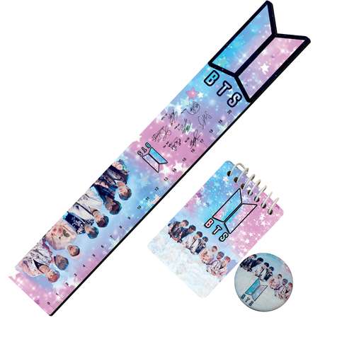 دفترچه یادداشت مدل بی تی اس به همراه خط کش و پیکسل 