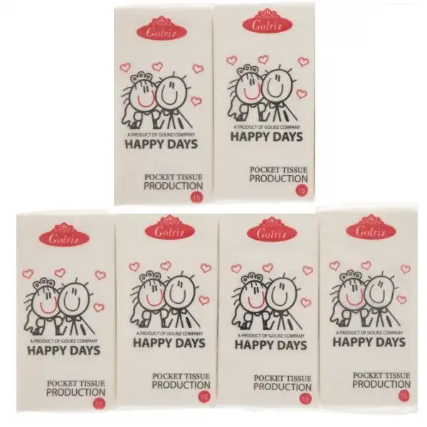 دستمال کاغذی جیبی 15 برگ گلریز مدل soft بسته 6 عددی