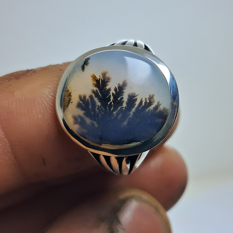 انگشتر نقره عقیق مردانه مدل صفوی شجر