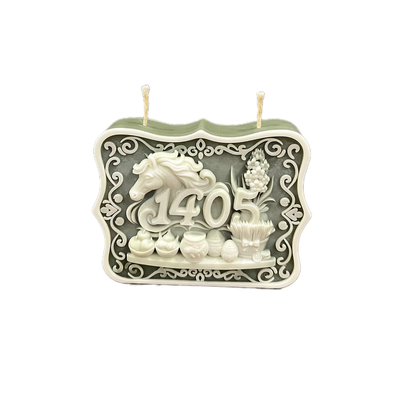 شمع دست‌ساز بدون‌بو مدل کتیبه‌ 405 زمان اتمام 3 ساعت