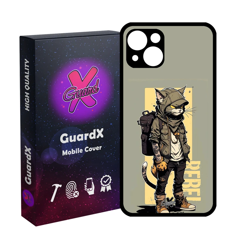 کاور گارد ایکس طرح گربه مدل Glass10612 مناسب برای گوشی موبایل اپل iPhone 13
