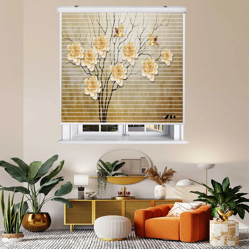 پرده زبرا زیو مدل سیلوئت 3D1524 سایز 150x150 سانتی متر