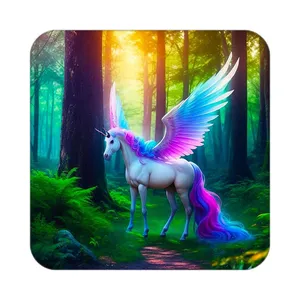 زیر لیوانی کاکتی طرح اسب تک شاخ و یونیکورن مدل mp29355