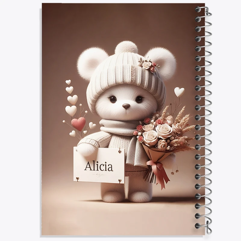 دفتر ژورنال نویسی 50 برگ خندالو مدل نقطه ای طرح خرس کیوت کد F5666