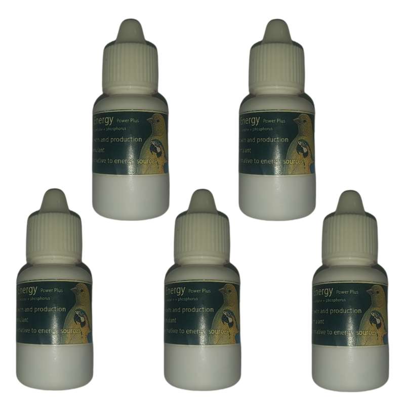 محلول افزایش انرژی پرندگان مدل POWERplus005 حجم 25 میلی لیتر مجموعه 5 عددی