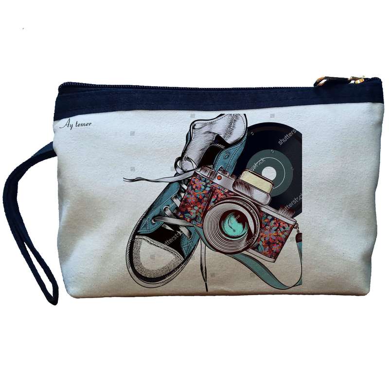 کیف لوازم آرایش زنانه آی تمر مدل دوربین و کتونی کد 264