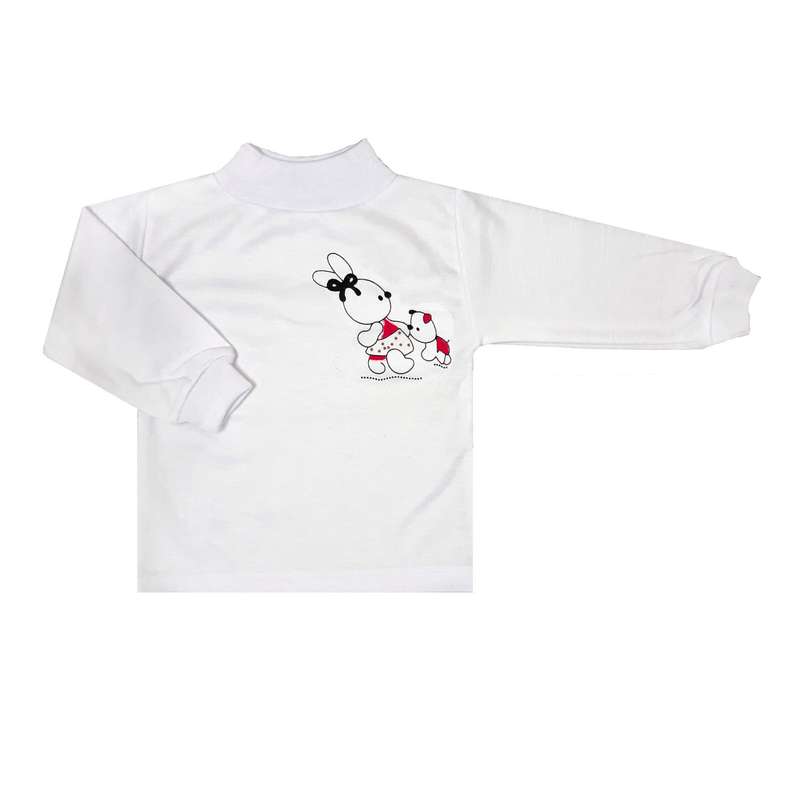 تی شرت آستین بلند نوزادی مدل یقه کشبافت کد Rd rabbit