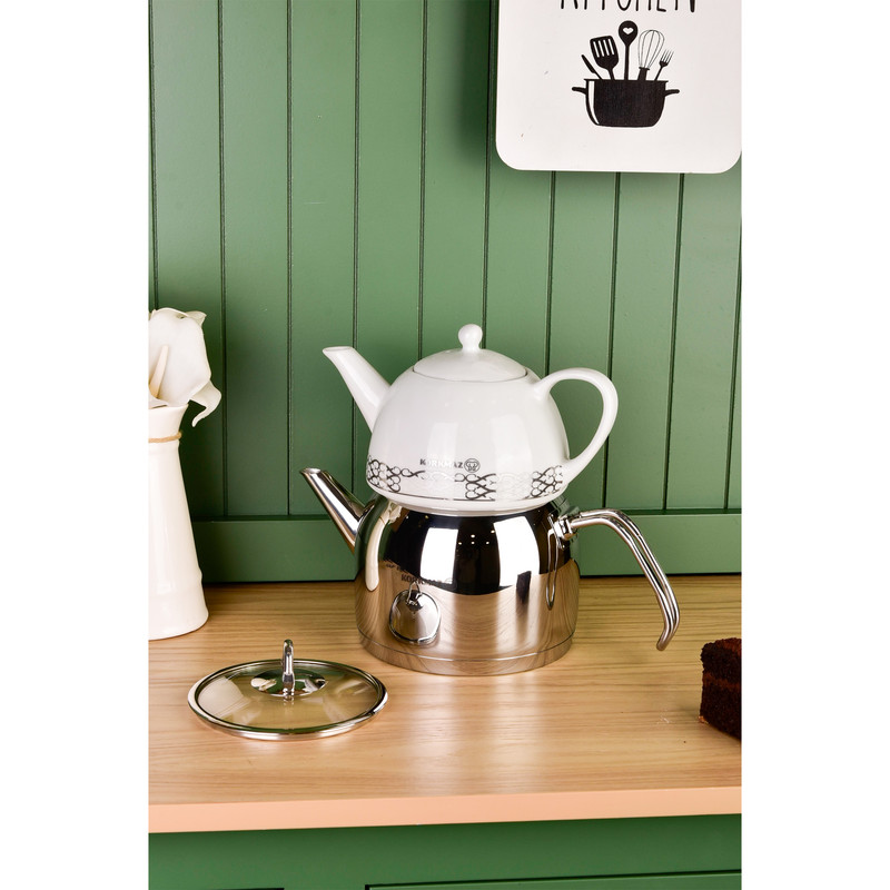 ست کتری قوری کرکماز مدل مگا کد 02-105 گنجایش کتری 2 لیتر گنجایش قوری 1 لیتر