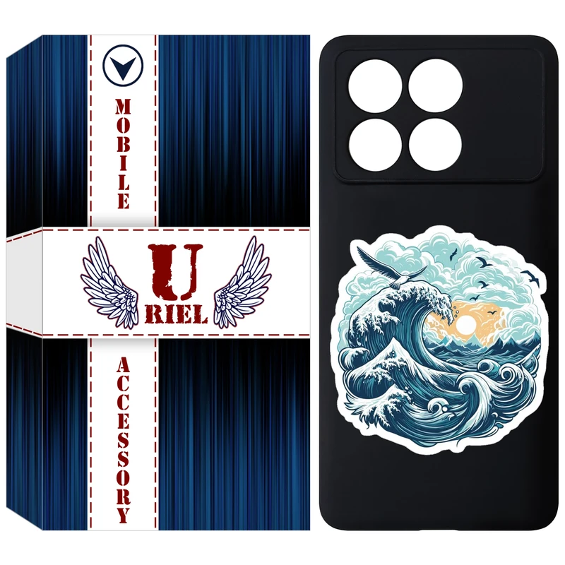 کاور یوریل مدل KSH کد 99 طرح موج دریا مناسب برای گوشی موبایل شیائومی Poco X6 Pro