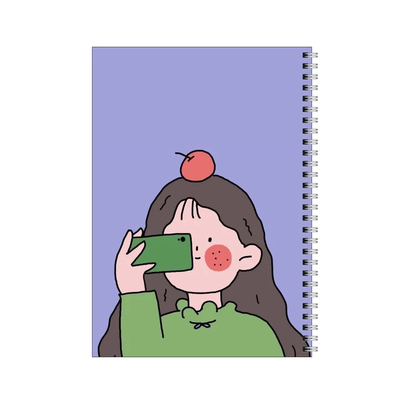 دفتر مشق 100 برگ بامبیلیپ طرح دختر عکاس و سیب کد 7700968