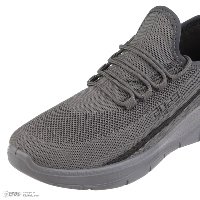 کفش پیاده روی مردانه شیما مدل بافتی 2023 رنگ طوسی تیره