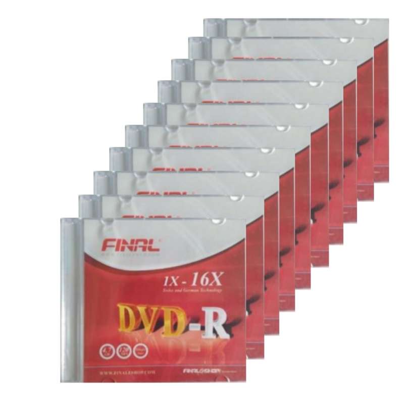 دی وی دی خام فینال مدل DVD-R قابدار بسته 10 عددی 