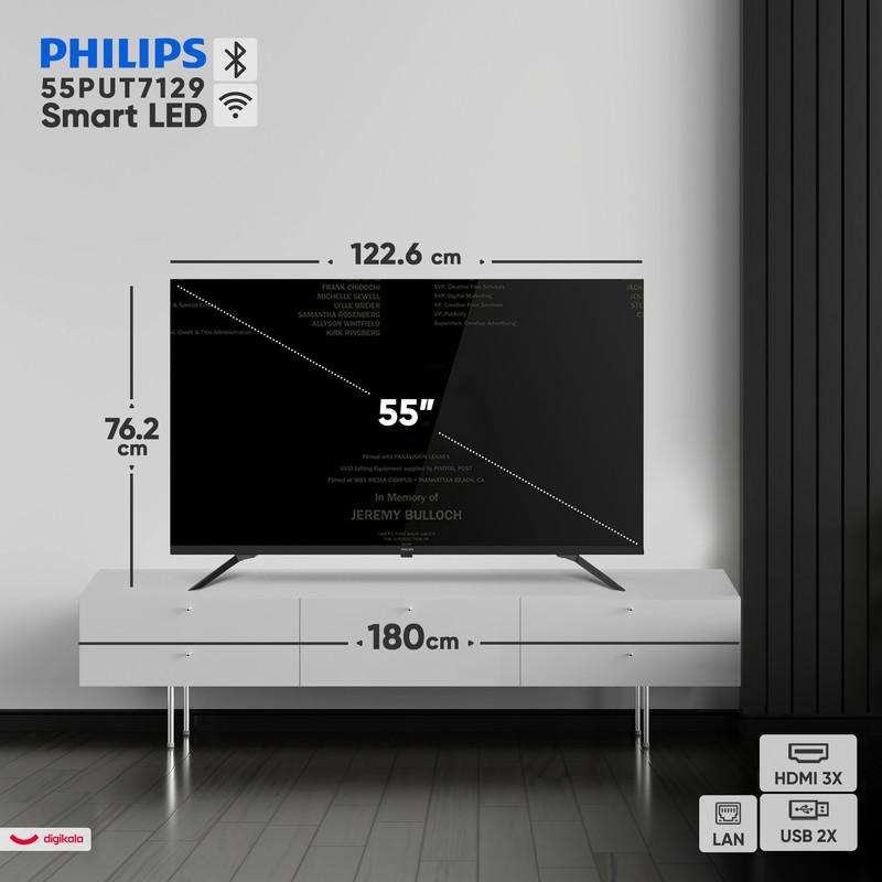 تلویزیون 55 اینچ ال ای دی هوشمند فیلیپس مدل 55PUT7129