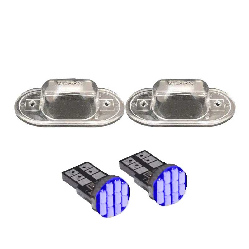 چراغ پلاک خودرو قطعه سازان کبیر مدل EK-PRIDEBLU-3010364 مناسب برای پراید صبا به همراه لامپ مجموعه 4 عددی