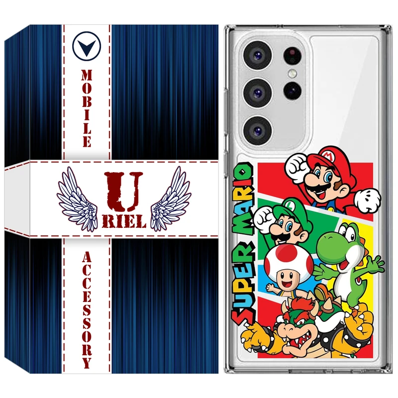کاور یوریل مدل Clear کد 76 طرح ماریو مناسب برای گوشی موبایل سامسونگ Galaxy S23 Ultra