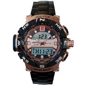 ساعت مچی عقربه‌ای مردانه جی فوکس مدل بندفلزی دو زمانه ضدآب کد 10