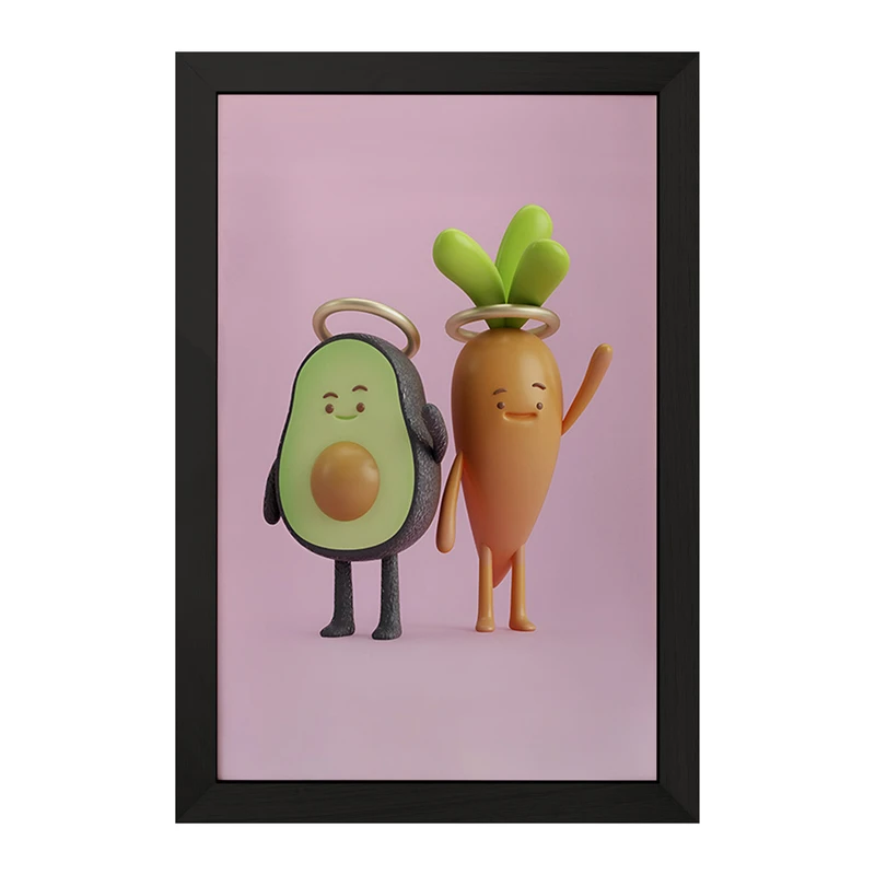 تابلو خندالو مدل هویج و آووکادو بامزه کد F3361
