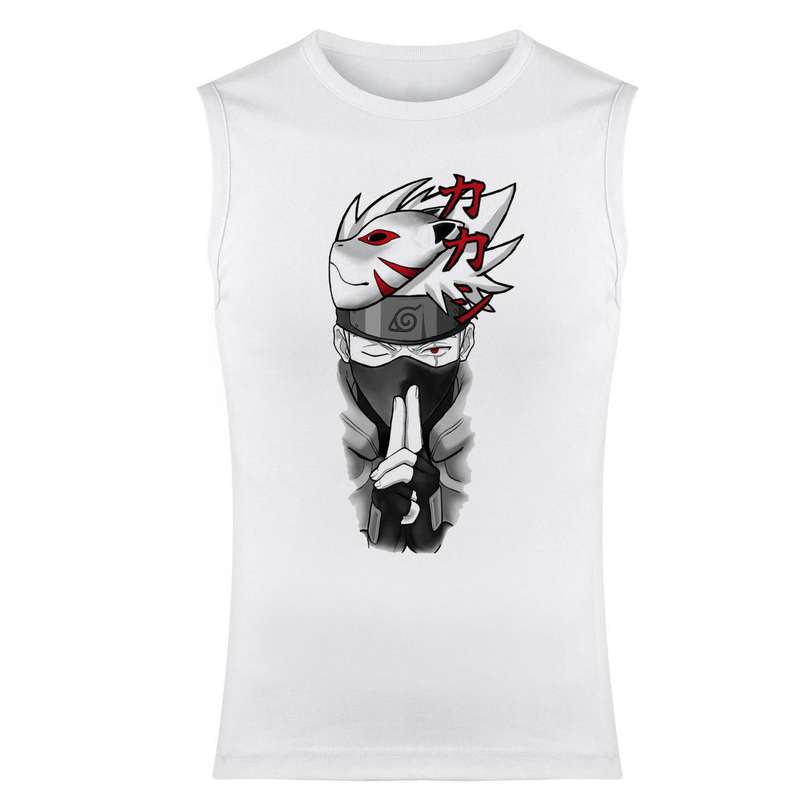 تاپ مردانه مدل انیمه کد E14 رنگ سفید