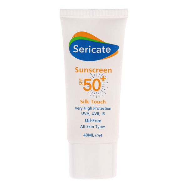 کرم ضد آفتاب بدون رنگ صورت سری کیت SPF50 مدل Silk Touch مناسب برای انواع پوست‌ حجم 40 میلی‌ لیتر
