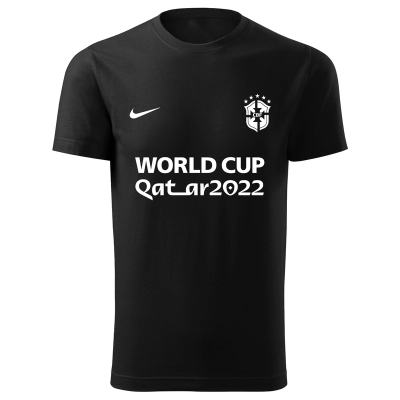 تی شرت آستین کوتاه مردانه مدل 140146 طرح جام جهانی تیم برزیل رنگ مشکی 