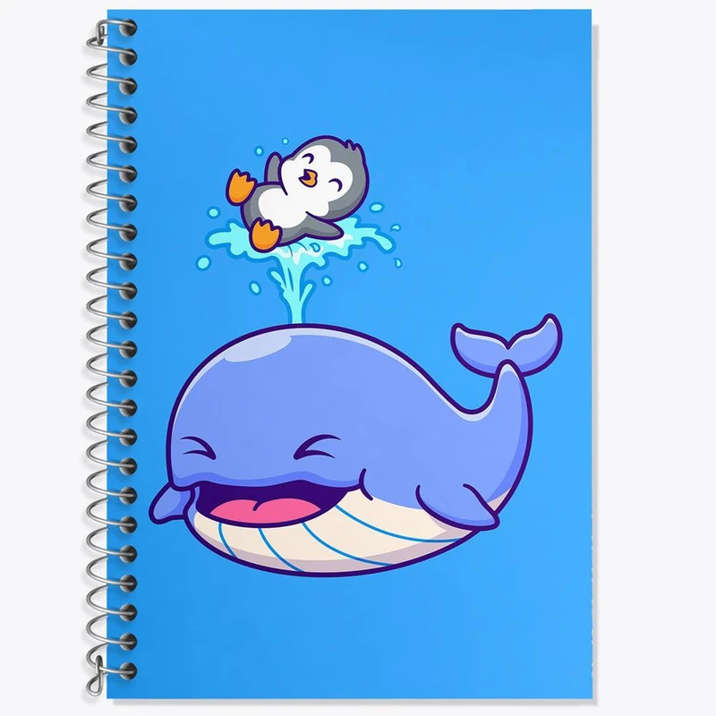 دفتر لغت 50 برگ خندالو مدل نهنگ و پنگوئن کد 25424