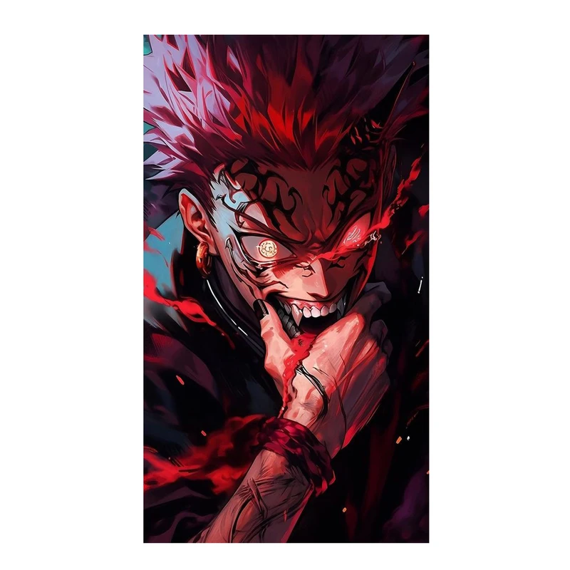 استیکر لپ تاپ و موبایل مدل انیمه طرح جوجوتسو کایسن ریومن سوکونا jujutsu kaisen ryomen sukuna کد 599