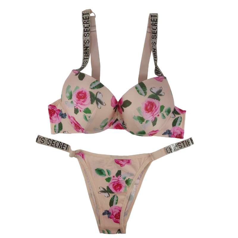 ست شورت و سوتین زنانه مدل نگین دار