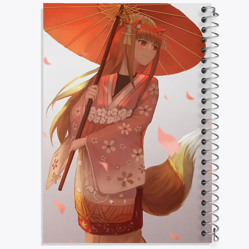 دفتر ژورنال نویسی 50 برگ خندالو مدل نقطه ای طرح هولو انیمه ادویه و گرگ کد 36104