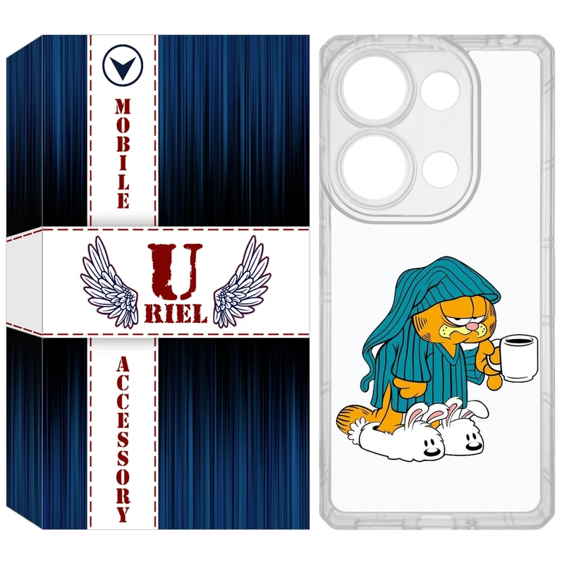 کاور یوریل مدل Clear کد 72 طرح گارفیلد مناسب برای گوشی موبایل شیائومی Redmi Note 14S / Note 13 Pro 4G / Poco M6 Pro 4G