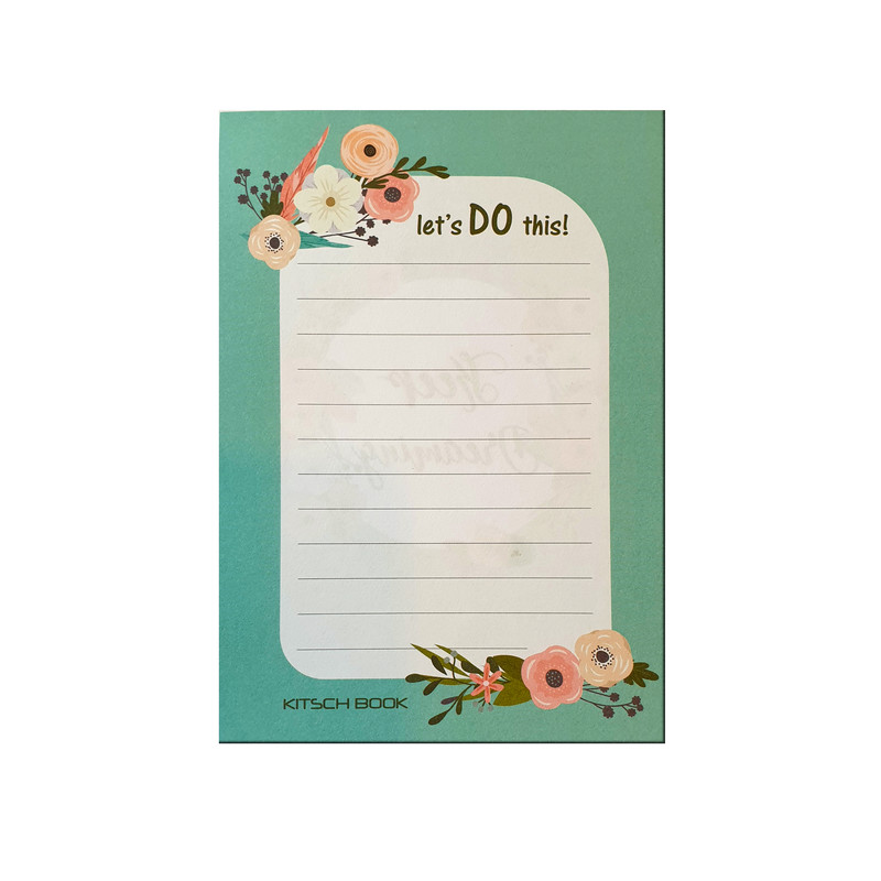 کاغذ یادداشت کیچ بوک مدل Lets do this طرح گل 101