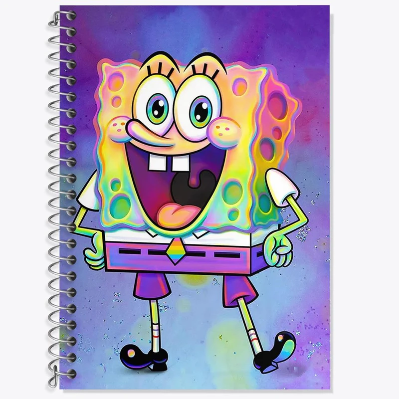 دفتر زبان 50 برگ خندالو مدل سه خط طرح باب اسفنجی کد 24706