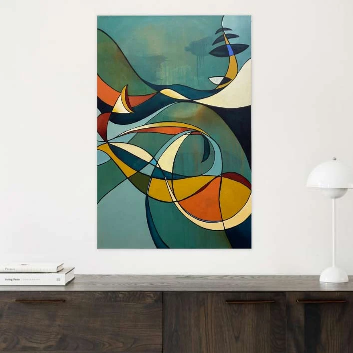 تابلو شاسی مدل پارچه مخمل طرح مدرن کد KIAN9070