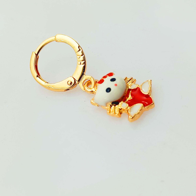 گوشواره دخترانه مدل کیتی طرح بچه گربه کد 784GUD گوشواره دخترانه مدل کیتی طرح بچه گربه کد 784GUD