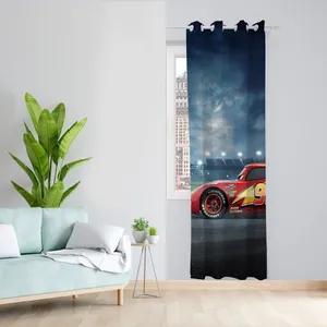  پرده مدل ماشین ها مخمل پانچی کد 948 سایز 140x280 سانتی متر