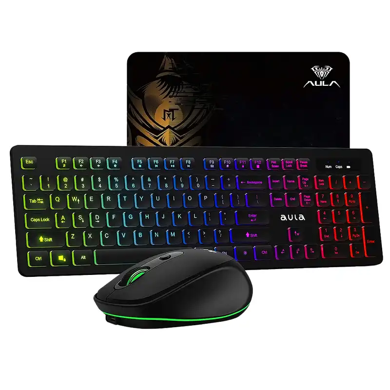 کیبورد و ماوس بیسیم آئولا مدل AC208 به همراه ماوس پد