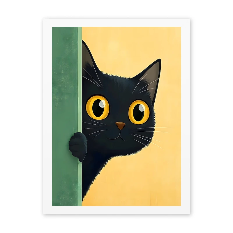 تابلو مدل دکوراتیو طرح گربه کد 1170 فریم سفید