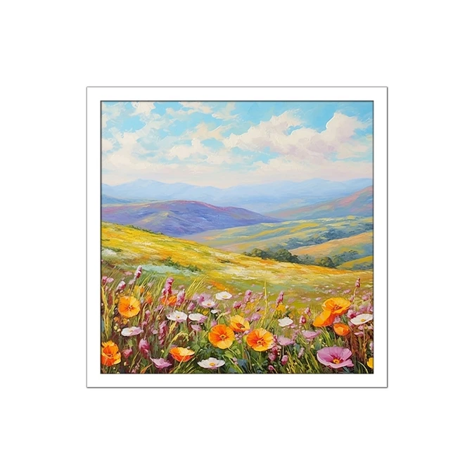 تابلو نوری بکلیت طرح منظره طبیعت و باغ گل مدل W-MID-15661