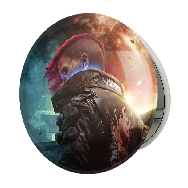 آینه جیبی خندالو طرح وی سایبر پانک مدل تاشو کد 30569