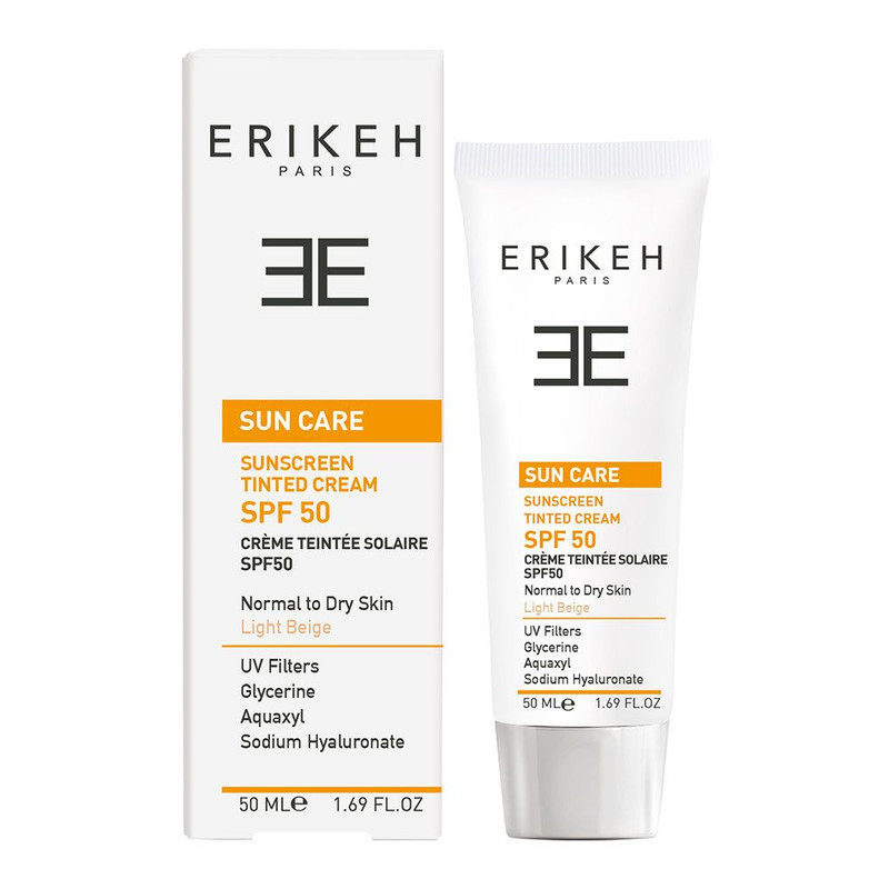 کرم ضد آفتاب رنگی اریکه SPF 50 مدل LB ‌مناسب پوست‌های خشک و معمولی حجم 50 میلی‌لیتر