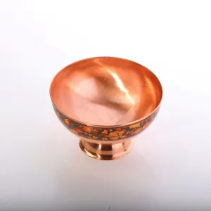 کاسه‎ ‎‎پایه دار‎ ‎‎چاپی رنگ‎ ‎مسی طرح‎ ‎گلستان مدل 1003900014