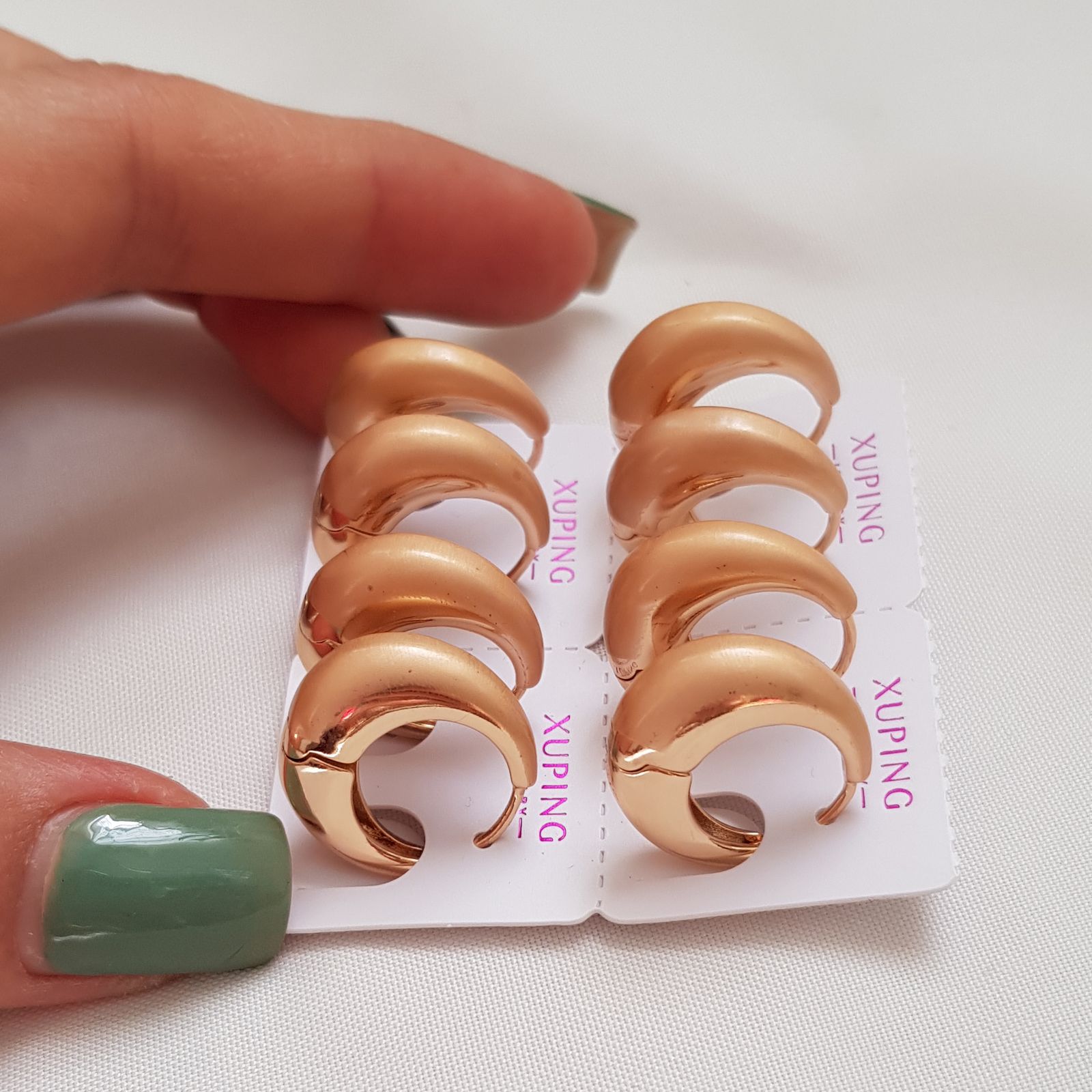 گوشواره زنانه ژوپینگ مدل مات و براق کد 3214 -  - 4