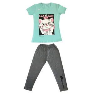 ست تی شرت و شلوار دخترانه مدل DPK01