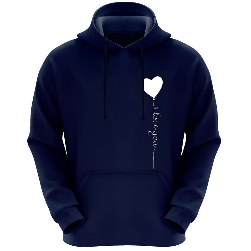 هودی زنانه مدل قلب F269 رنگ سرمه ای