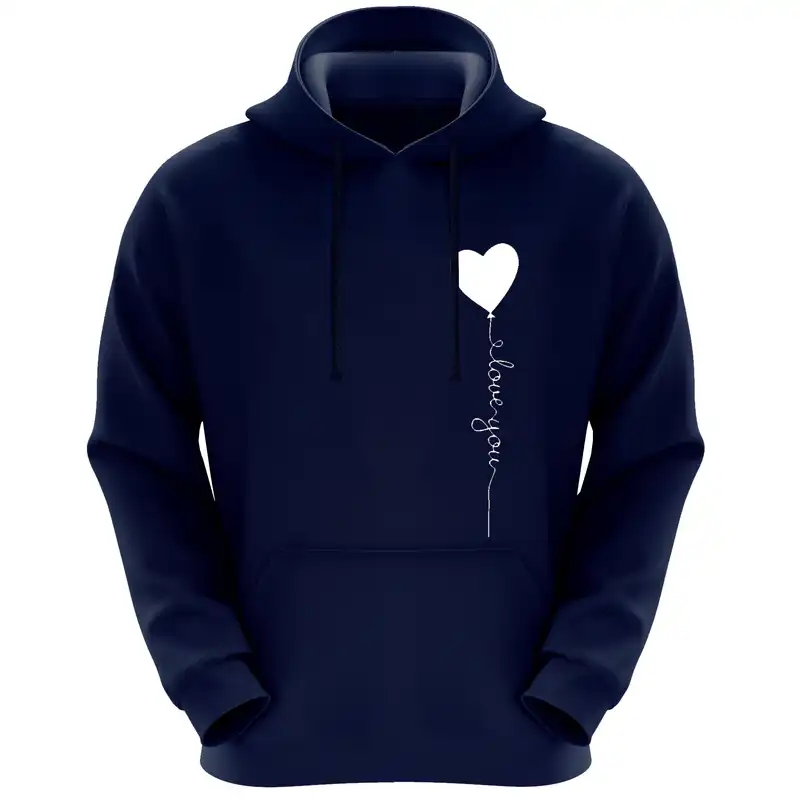 هودی زنانه مدل قلب F269 رنگ سرمه ای