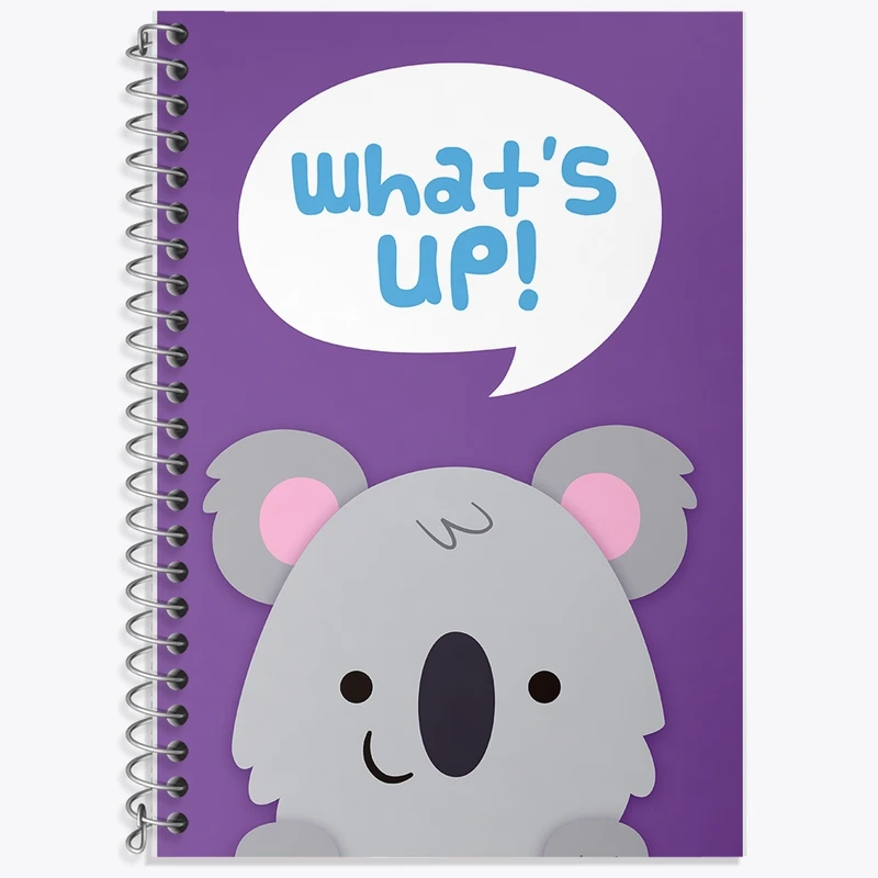 دفتر زبان 50 برگ خندالو مدل سه خط طرح کوآلا بامزه کد F2002