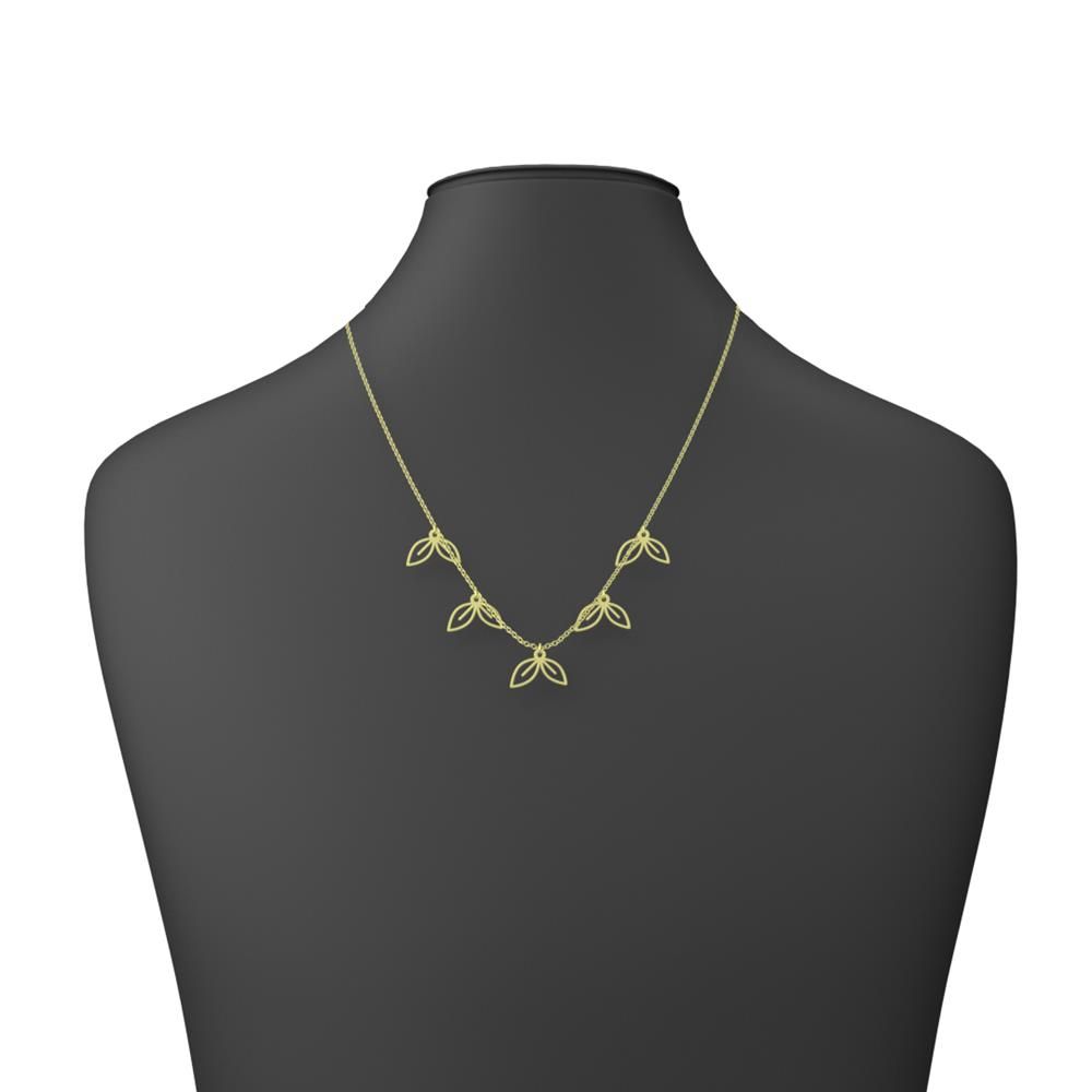 گردنبند طلا 18 عیار زنانه مدوپد مدل برگ کد RNA15983 - - 3