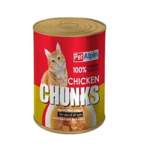 کنسرو گربه پت آلپین مدل چانک مرغ وزن 380 گرم