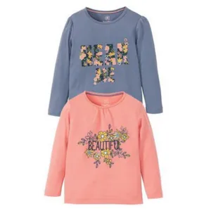 تی شرت آستین بلند دخترانه لوپیلو مدل G191 مجموعه 2 عددی