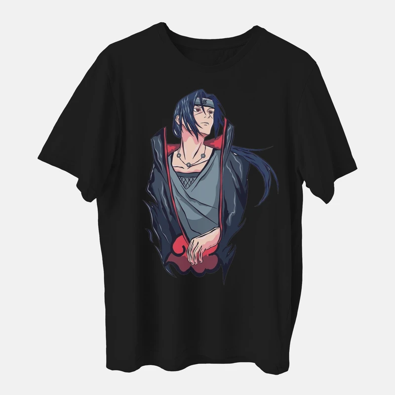 تی شرت آستین کوتاه مردانه مدل انیمه ای ناراتو ایتاچی anm494