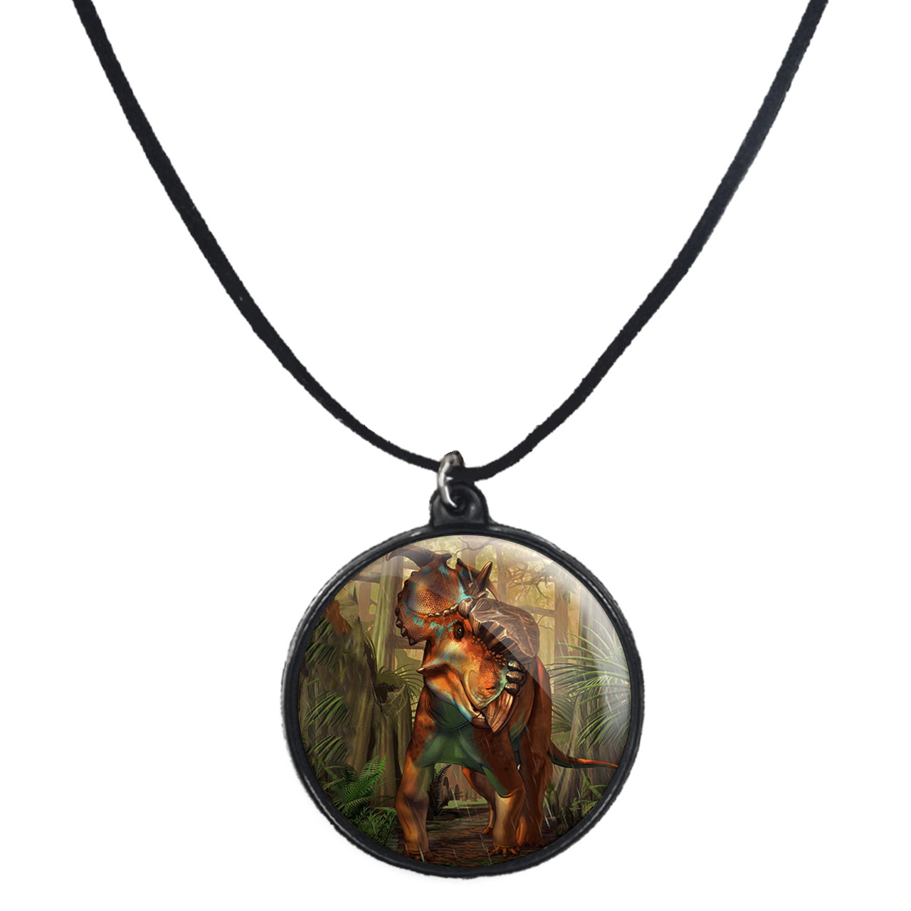 گردنبند پرمانه طرح دایناسور ها کد pmb.23356 مدل دو طرفه